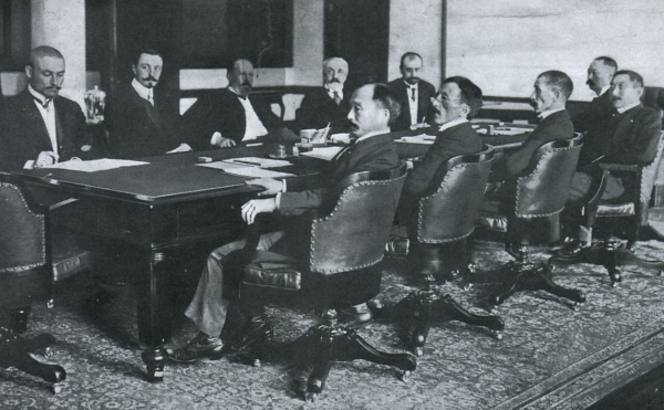 일본의 조선지배권을 인정한 포츠머스 회담 모습.