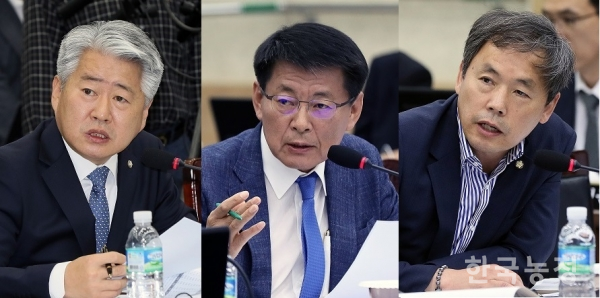 한국농정은 지난 24일 ‘2019 국정감사 농해수위 우수의원'으로 오영훈·서삼석·김현권 의원을 선정했다.  한승호 기자