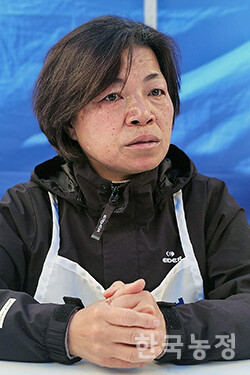 18일 단식농성 11일째를 보내고 있는 정영이 전여농 회장. 원재정 기자