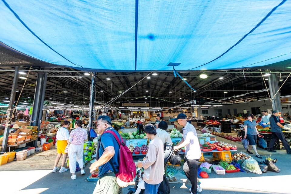 보이는 게 전부인 아주 작은 중문향토오일시장의 전경이다. 류관희 작가