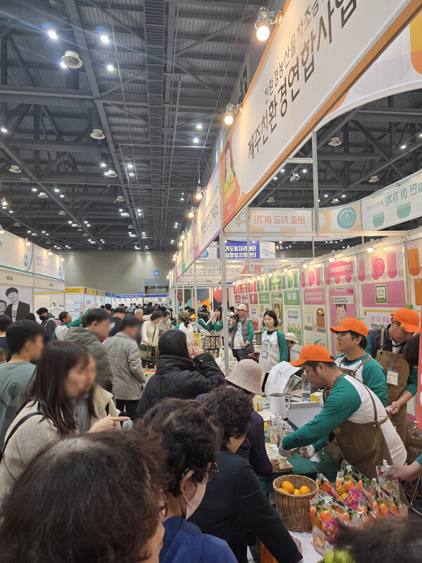 친환경농산물자조금관리위원회가 지난 13~16일 경기 고양시 일산서구 킨텍스에서 열린 ‘메가쇼 2025’에 참가했다. 친환경농산물자조금관리위원회 제공